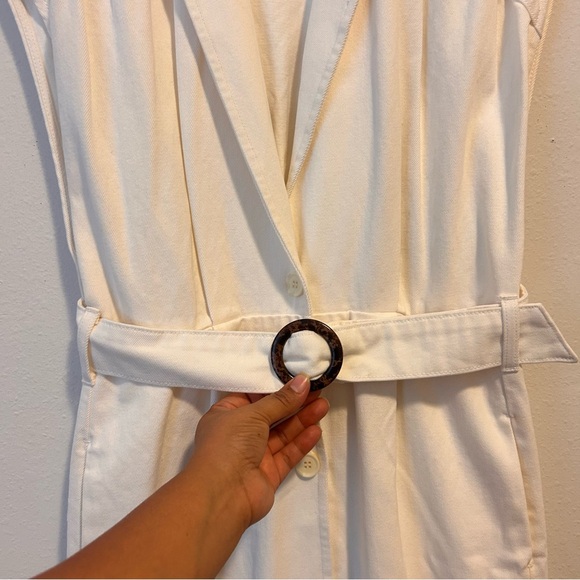 ASOS 8 Women’s Cream Button-Down Maxi Belted Dress - Picture 5 of 11